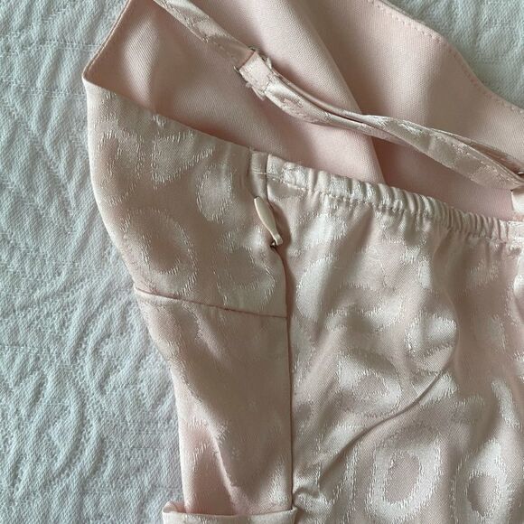 peachpuff leopard print t silk bow top pink baby pink size medium C64 - Picture 3 of 7